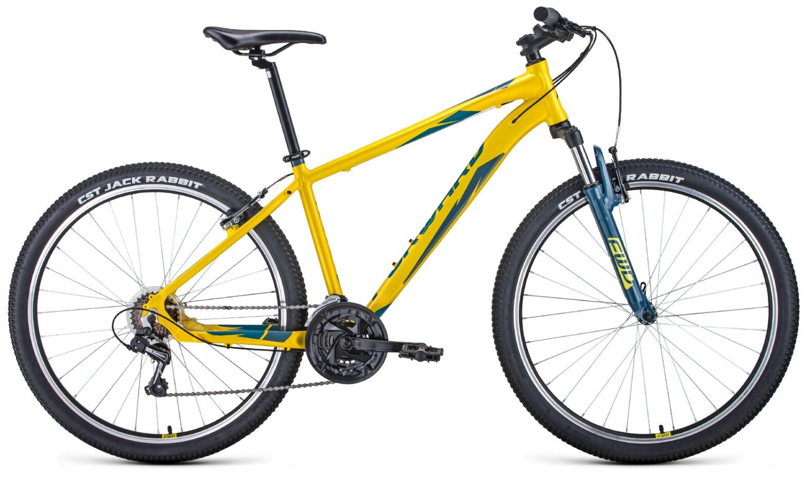 Горный велосипед Forward Apache 27,5 1.0 (2021) 19" Желто-зеленый (171-184 см)