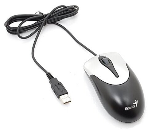 Мышь Genius Mouse Netscroll 100 V2, проводная, оптическая, 1000 dpi, Usb, чёрная Genius 10340687 .