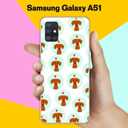 Силиконовый чехол на Samsung Galaxy A51 Узор из такс / для Самсунг Галакси А51 силиконовый чехол узор из такс на samsung galaxy a51