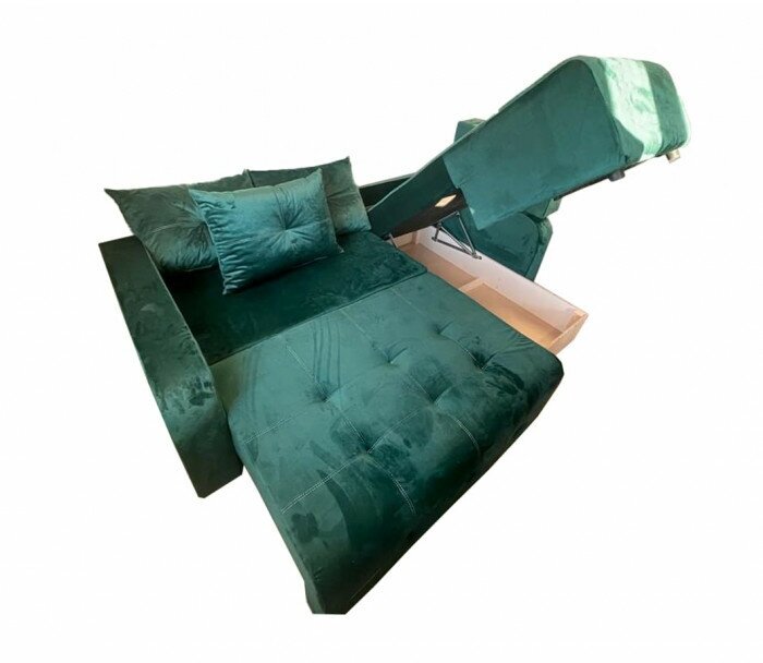 Диван угловой Вегас Люкс с правым углом и независимым пружинным блоком (антивандальная ткань, зеленый)