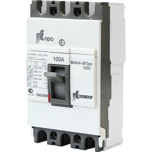 Выключатель автоматический ВА04-31 Про 3p 80А Icu-10kA (100C) | код 7001008 | Контактор ( 1шт. )