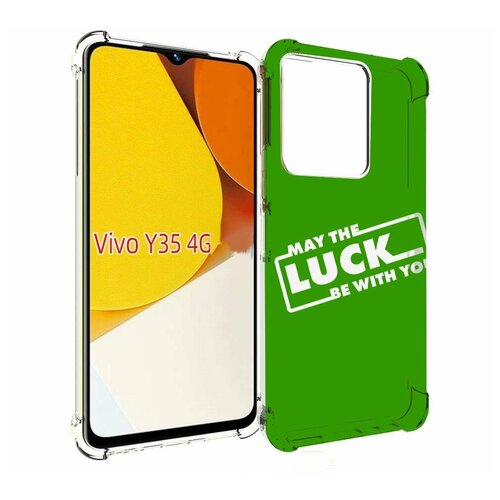 Чехол MyPads Luck green для Vivo Y35 4G 2022 / Vivo Y22 задняя-панель-накладка-бампер