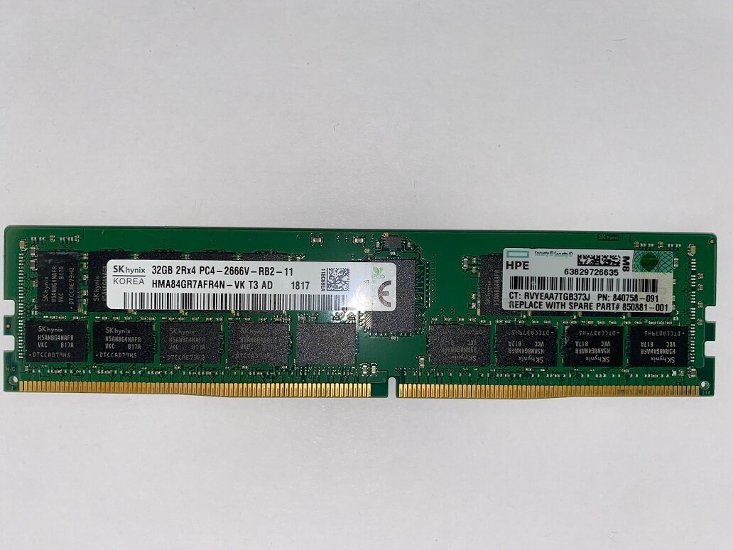 Серверные комплектующие HPE Оперативная память HPE 32 ГБ DDR4 2666 МГц P/N: 840758-091