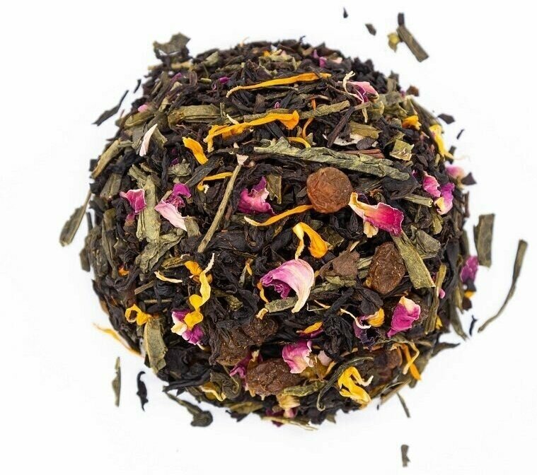 Чай листовой цветочный рассыпной "сказка 1001 ночь" на основе зеленого и черного чая (50 гр)