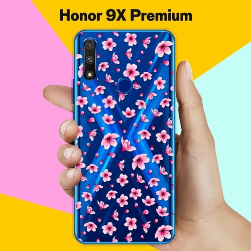 Силиконовый чехол Цветы розовые на Honor 9X Premium силиконовый чехол цветы на honor 9x premium