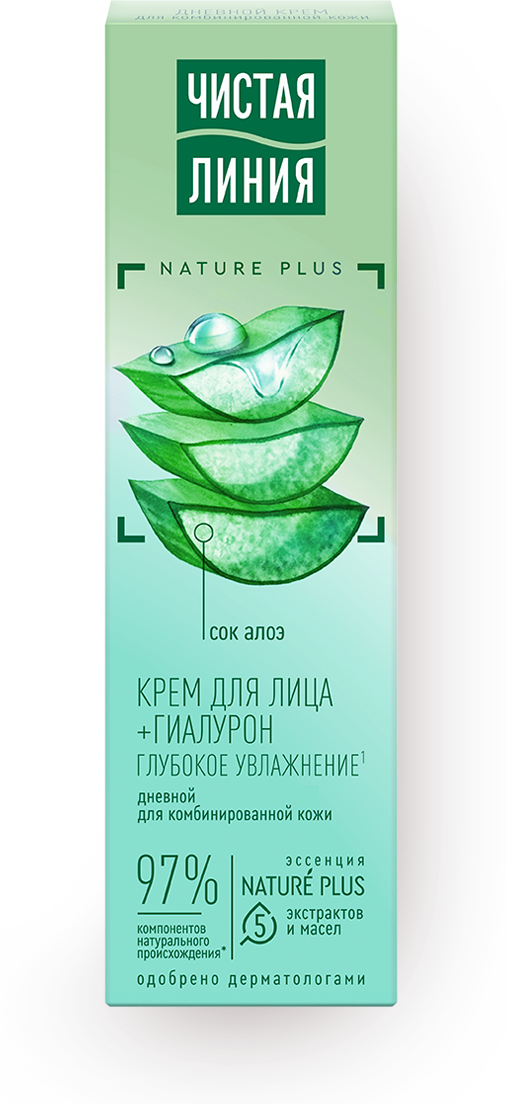 Крем для лица Чистая Линия Natue Plus Увлажняющий дневной для комбинированной кожи, 40 мл - фото №17