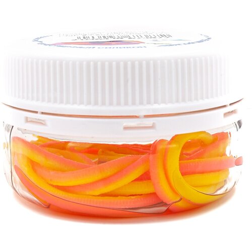 Силиконовая приманка Nyaski.Club червь Лапша (Доширак) 3х90 мм, 0.7 гр, СЫР #Жёлто-Розовый (12 шт)