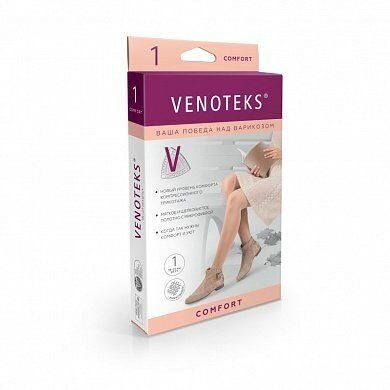 Колготки VENOTEKS COMFORT с микрофиброй 1 класс 1С302, Бежевый, размер: L