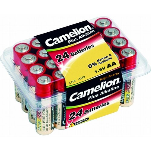 Батарейка Camelion, АА (LR06, LR6), Alkaline Plus, алкалиновая, 1.5 В, коробка, 24 шт, 6752