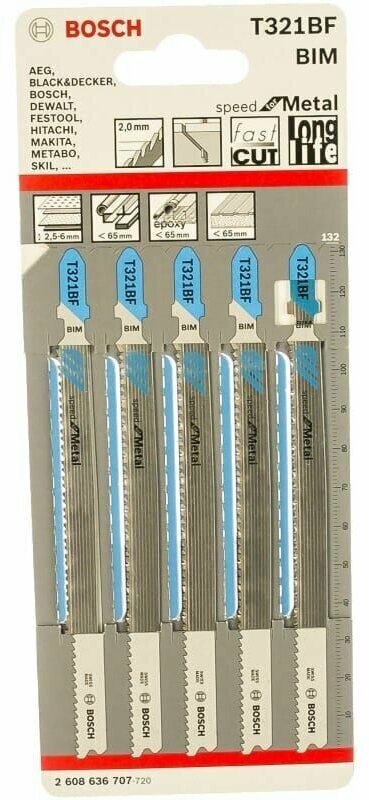 Полотно пильное T321BF Speed for Metal 5 шт. (132 мм; BIM) Bosch 2608636707