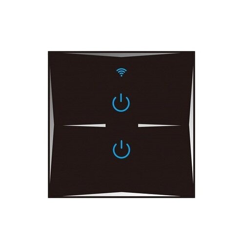Умный Wi-Fi выключатель сенсорный двухканальный Ya-T2B черный 130000₽