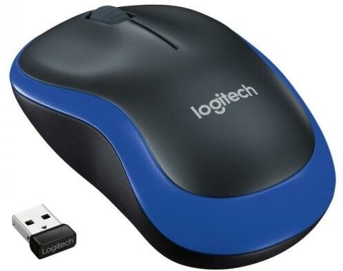 Мышь Logitech M185, черный-синий (910-002239)