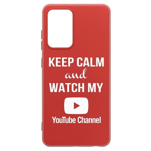 фото Чехол-накладка krutoff silicone case youtube для samsung galaxy a72 (a725) красный krutoff group