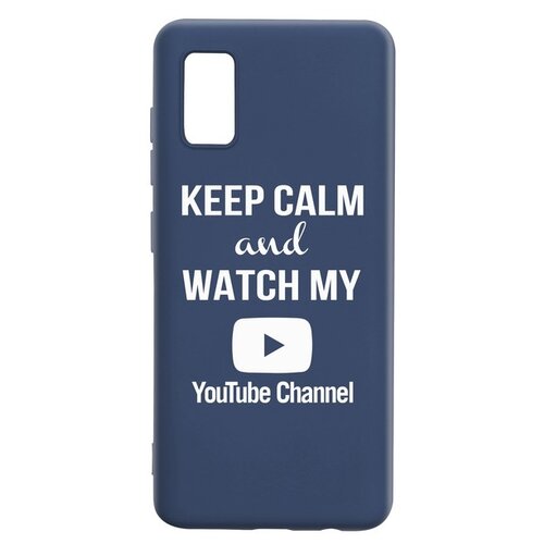 фото Чехол-накладка krutoff silicone case youtube для samsung galaxy a41 (a415) синий krutoff group