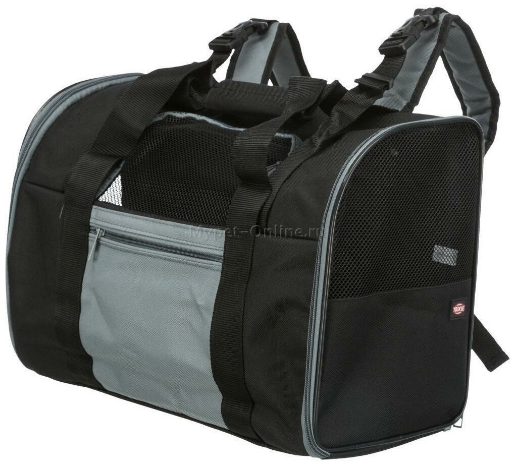 Сумка-рюкзак для кошек и собак Trixie Connor, размер 42х29х21см, черный / серый