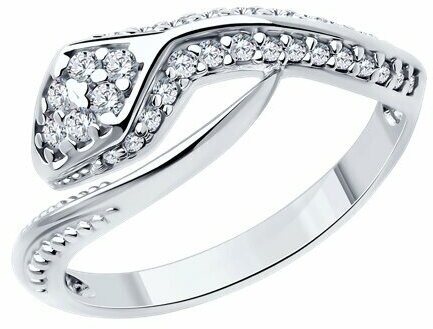 Кольцо Diamant online, серебро, 925 проба, фианит