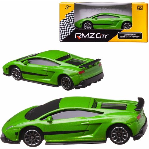 Машинка металлическая Uni-Fortune RMZ City 1:64 Lamborghini Gallardo LP570-4 без механизмов, (зелены машинка металлическая uni fortune rmz city 1 64 lamborghini gallardo lp570 4 без механизмов зеленый 7 18х3 10х1 95 см