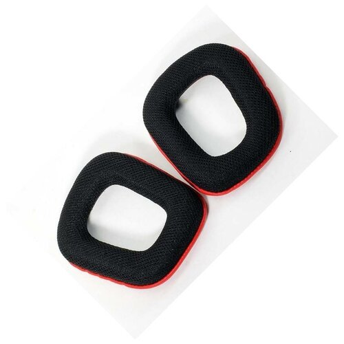 Амбушюры для наушников (ear pads) Logitech G35 / G230 / G231 / G332 / G430 / G432 / G930 чёрно-красные