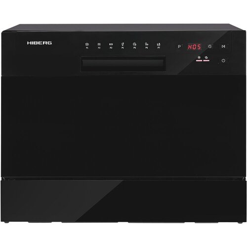 Посудомоечная машина HIBERG T56 615 B отдельностоящая возможность встраивания mini 7 программ 2 корзины цвет черный 2799000₽