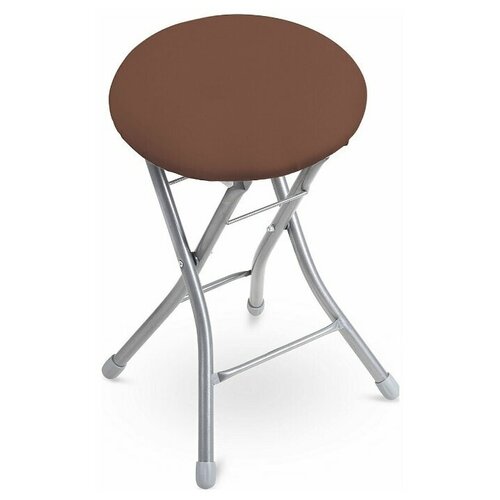 фото Табурет складной nika с мягким сиденьем, 1 шт, сиденье 32 см, нагрузка до 120 кг, коричневый