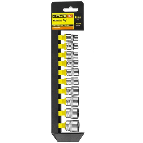 Набор торцевых головок STAYER 27757-H10 10 шт. набор абразивных минишарошек насадок stayer хвостовик 3 2 6 0мм 10 предметов 2989 h10