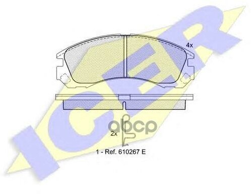 Колодки Тормозные Дисковые Передн, Citroen: C-Crosser 07-, Mitsubishi: Outlander 03-, Space Wagon 98-, Peugeot: 4007 07- Icer арт. 181358