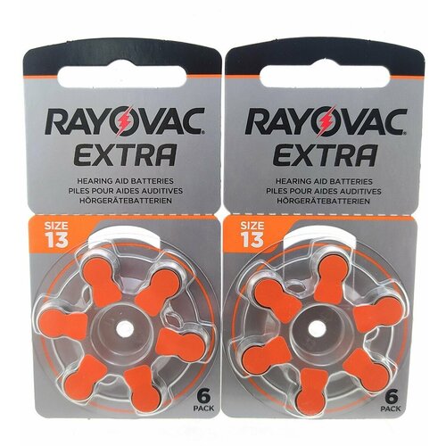 Батарейки (12шт) для слуховых аппаратов RAYOVAC 13 PR48 EXTRA 1.45В