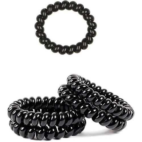Резинка пружинка черная / силиконовые резинки для волос / резинка спиралька 5 шт.