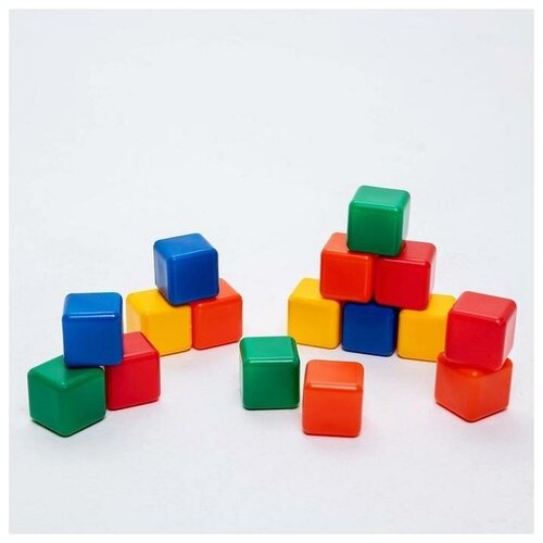 Набор цветных кубиков, 16 штук, 4 x 4 см