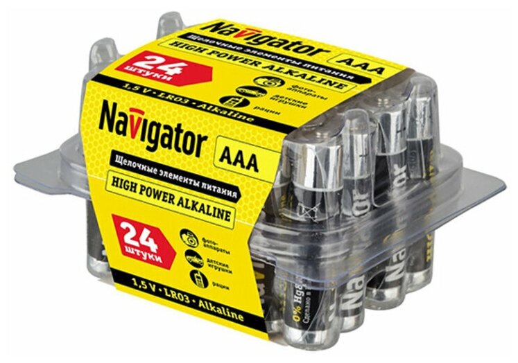 94787 NBT-NE-LR03-BOX24 элем.питания Упаковка (24 шт.) Navigator - фото №1