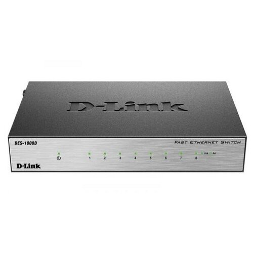 D-Link Сетевое оборудование DES-1008D L2B Неуправляемый коммутатор с 8 портами 10 100Base-TX base