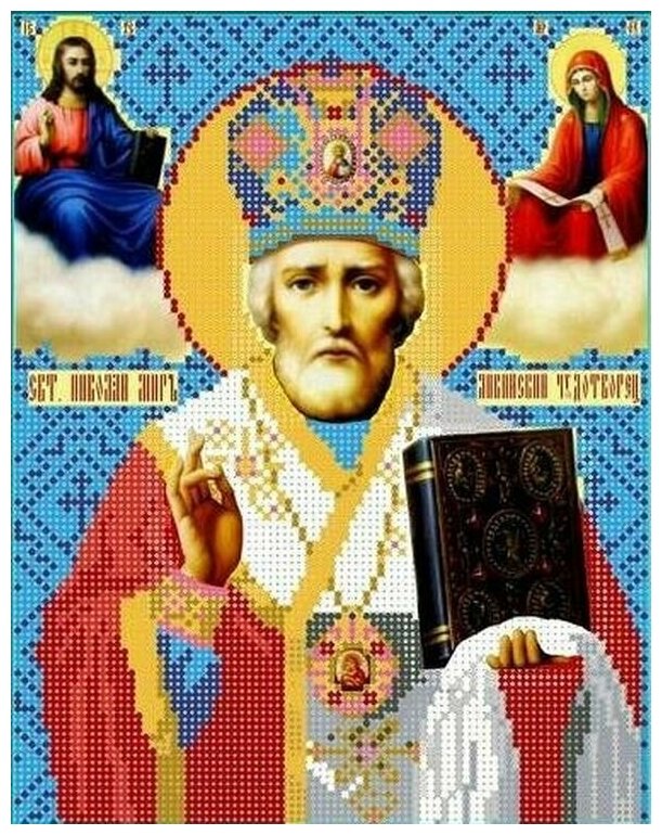 Рисунок на ткани Каролинка "Святой Николай Чудотворец", 19,5x25 см