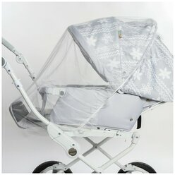 Универсальная москитная сетка на детскую коляску, цвет белый
