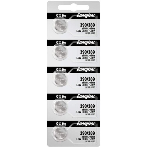 Батарейка Energizer, 390 (389), Silver Oxide, серебряно-цинковая, 1.55 В, 10 шт