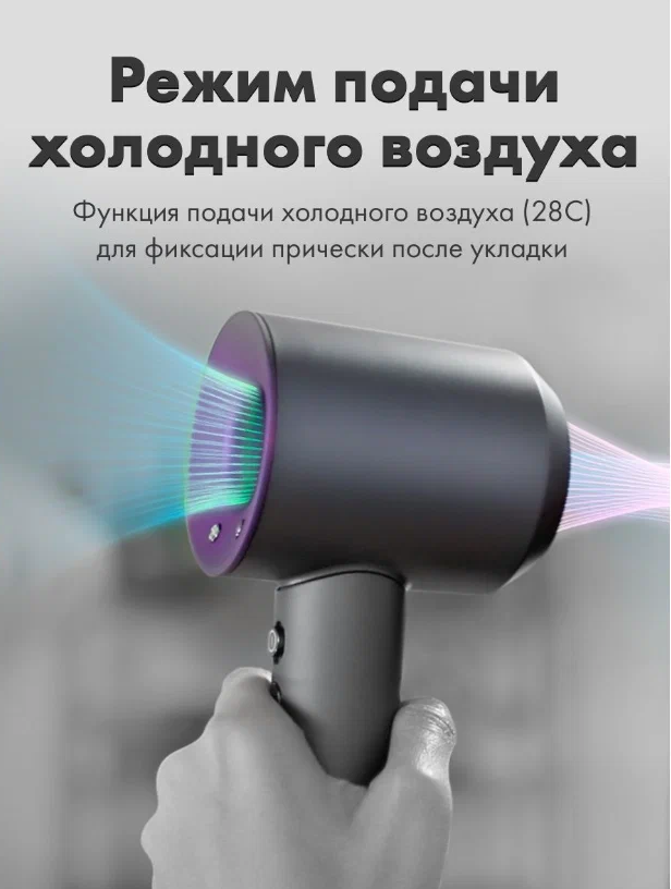 Фен для волос SenCiciMen Hair Dryer HD15, фиолетовый - фотография № 16