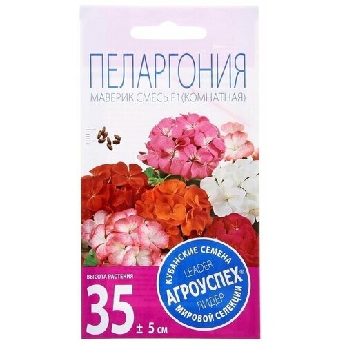 Семена комнатных цветов Пеларгония Маверик смесь, 4 шт