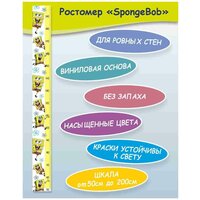 Ростомер Губка Боб 15 х 150 см, Ростомер для ребенка