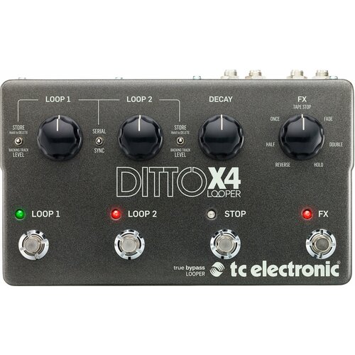 TC ELECTRONIC DITTO x4 LOOPER гитарная педаль rowin ltl 02 twin looper pedal upgrades looper pedals for electric guitar 10 min looping unlimited undo redo function 11 types