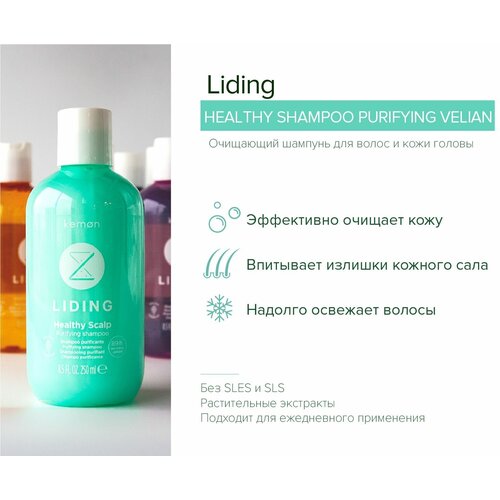 Kemon Очищающий шампунь для волос и кожи головы Healthy Scalp Purifying Shampoo Velian, 250 мл