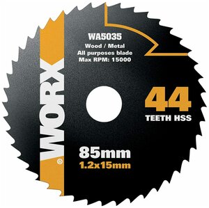 Пильный диск по металлу Worx WA5035, 44T HSS, 85х1,2х15 мм