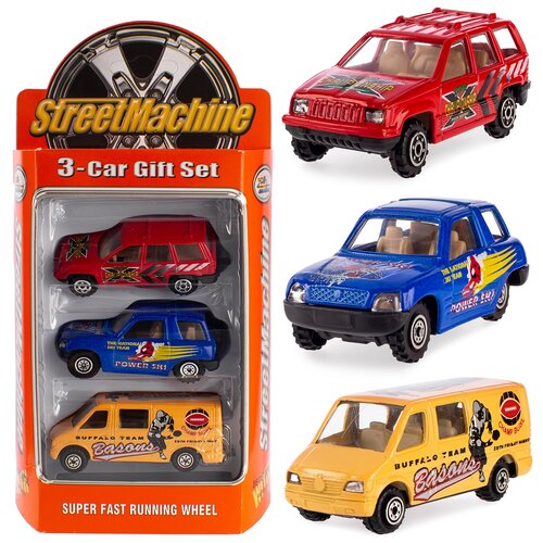 фото Детский игровой набор металлических машинок serinity toys, в наборе 3 машинки, желтый