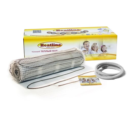 HEATLINE Теплый пол нагревательный мат HL- 130-10 одножильный 130 Вт 1 м2 1800₽