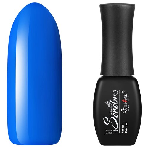 База для гель-лака Serebro Neon Base №6, каучуковая неоновая цветная, темно-синий, 11 мл
