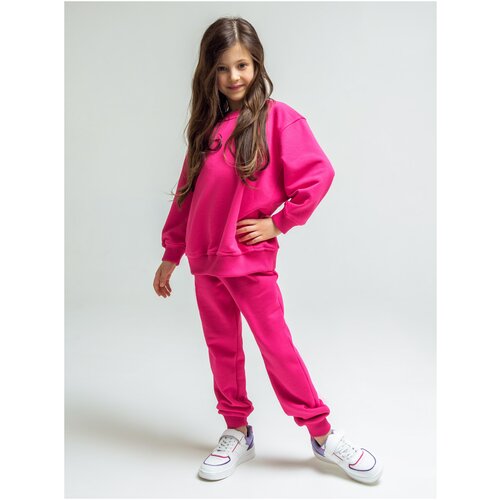 фото Комплект одежды booms, свитшот и брюки, спортивный стиль, размер 98, розовый