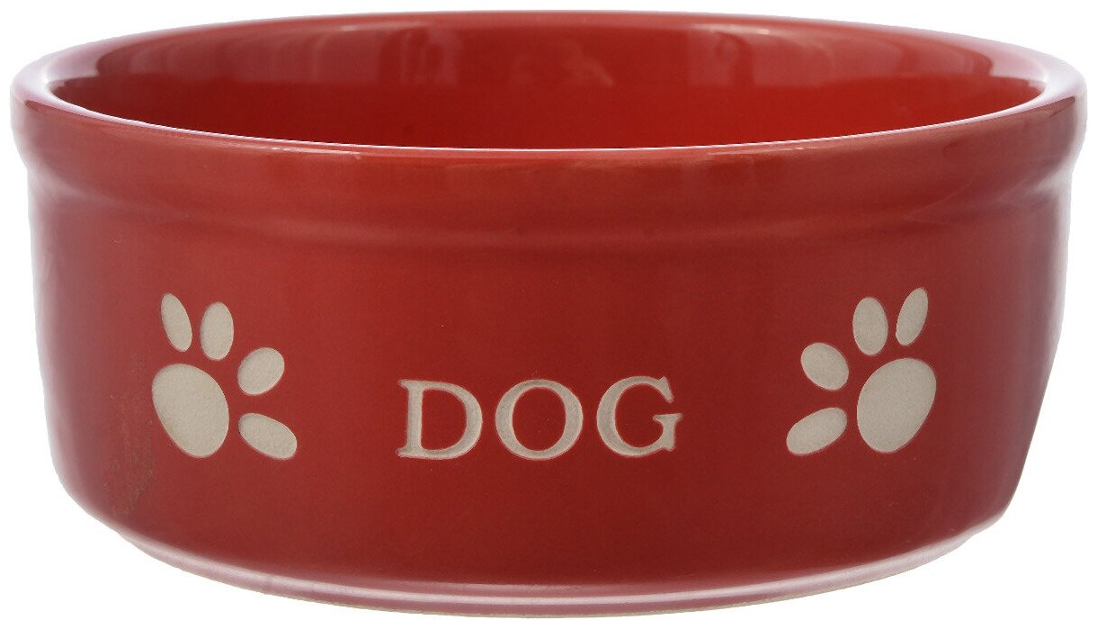 NOBBY миска красная с рисунком керамика DOG 0,46 л 15,5 см х 6,5 см