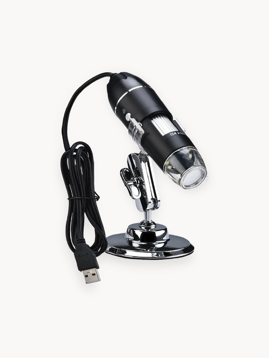 Портативный цифровой USB-микроскоп 1600X на подставке