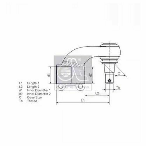 Наконечник рулевой тяги левый DT Spare Parts 522023