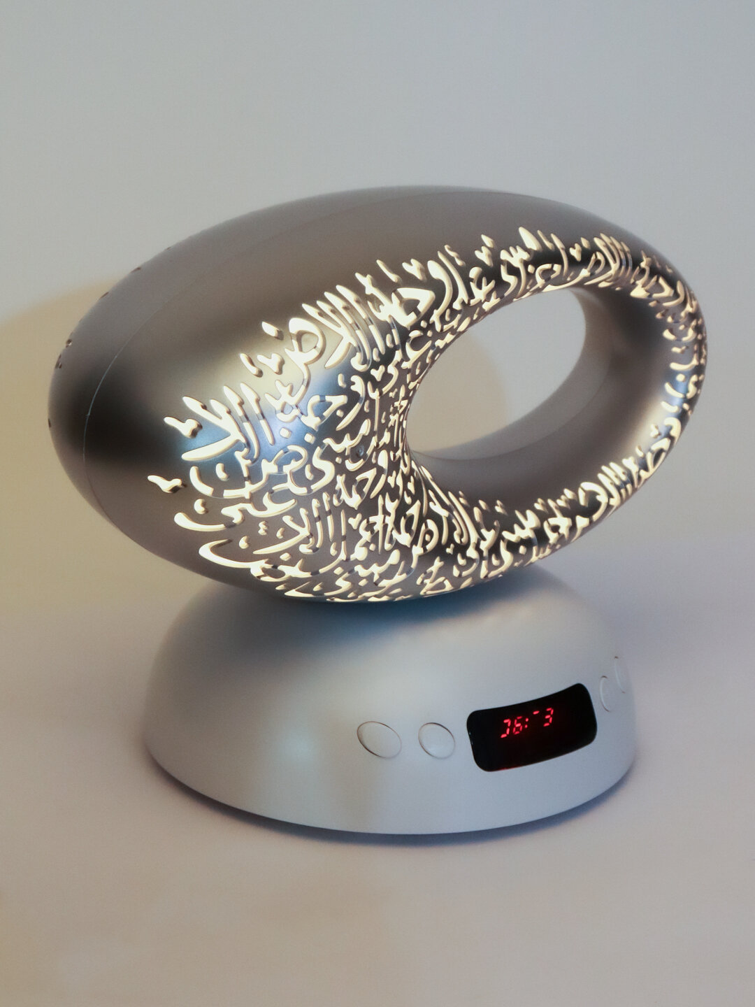 фото Электронная лампа-читающая Коран, с пультом ДУ, серебристая