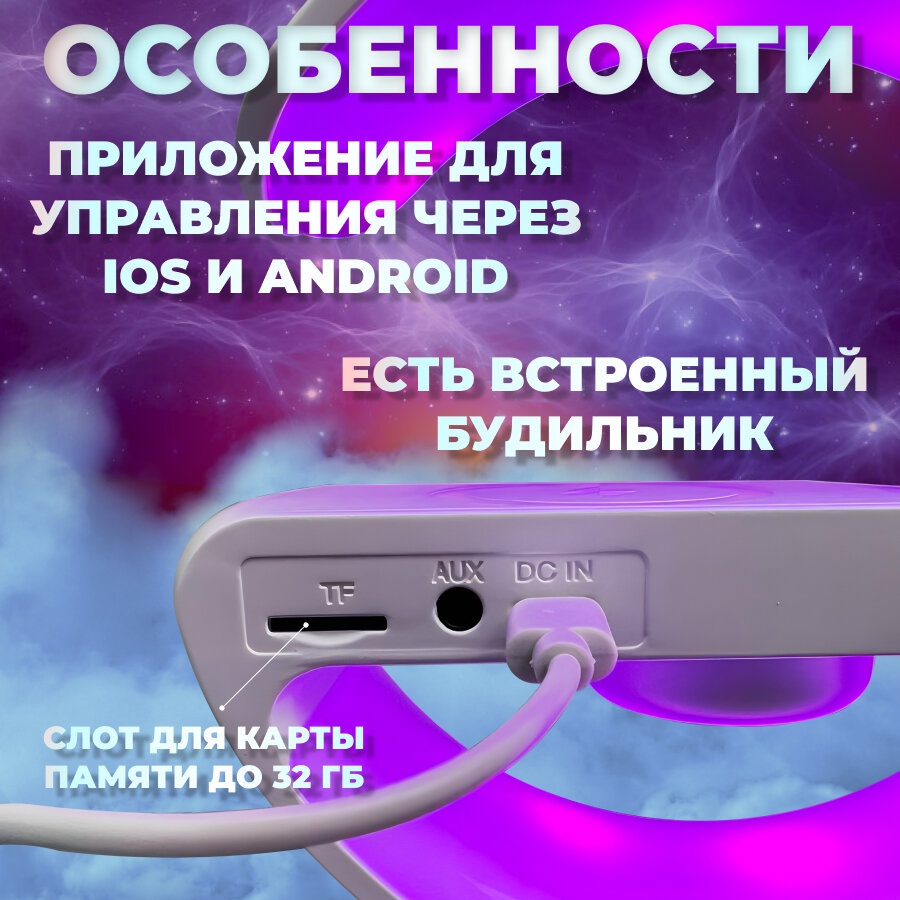 Умная колонка Super Wolf, арт-декор, Bluetooth, встроенный аккумулятор, белый — фото 1