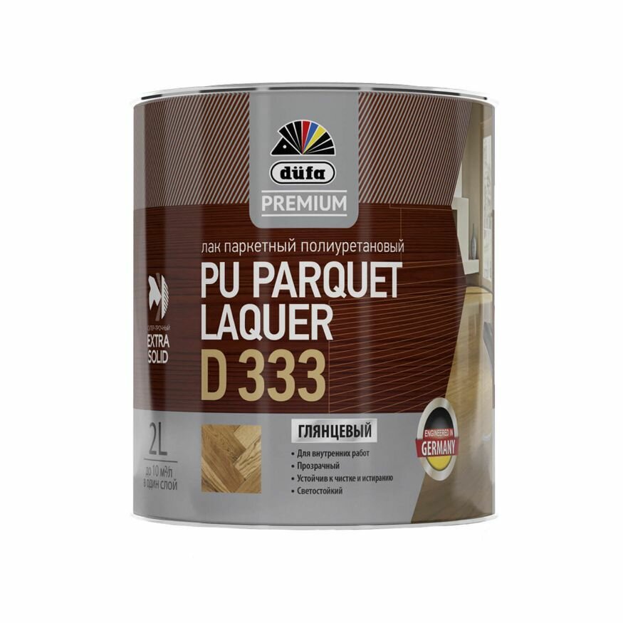 Лак паркетный полиуретановый Dufa Premium PU Parquet Laquer D333 глянцевый 2 л